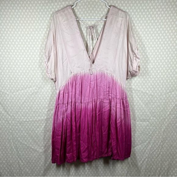 Free People Pink White Sun Up Tie Dye Tunic Top - Picture 9 of 10